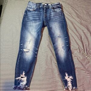 Women’s Blue Distressed Jeans